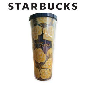 Starbucks Limited Edition Local Series Blue Texas Yellow Rose Tumbler NWT